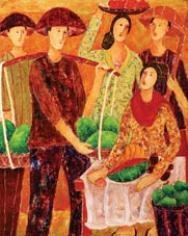 Artwork by Made Suraja, Pasar Buah Payangan, Made of acrylic on canvas