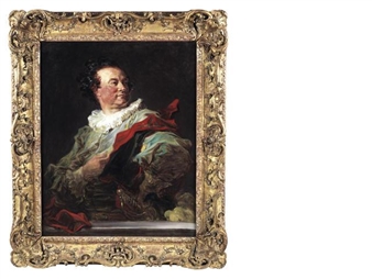 Portrait of François-Henri, 5th duc d'Harcourt, half-length and looking over his shoulder to his left - Jean-Honoré Fragonard