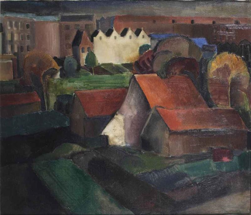Gezicht op de rand van Amsterdam by Wim Schuhmacher, 1922
