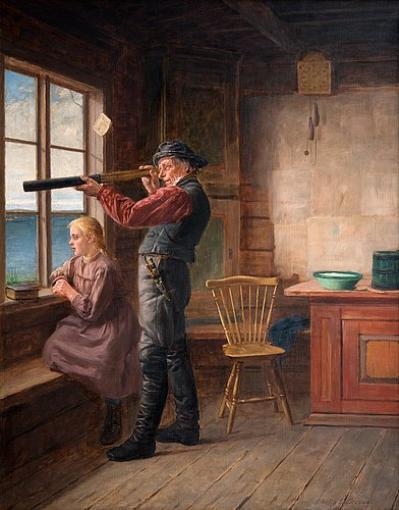 Pilot in his house by Arvid Liljelund, 1899