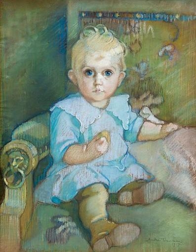 Portrait of a child by Martta Wendelin, 1917