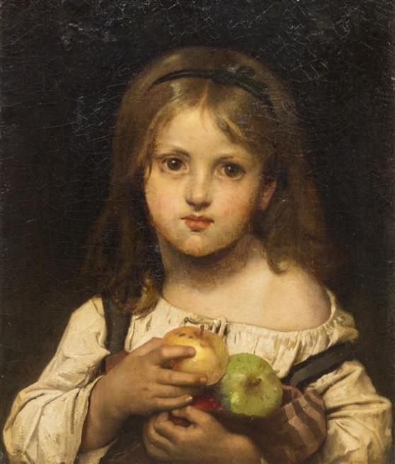 Léon Jean Bazile Perrault | Young Girl with Apples | MutualArt