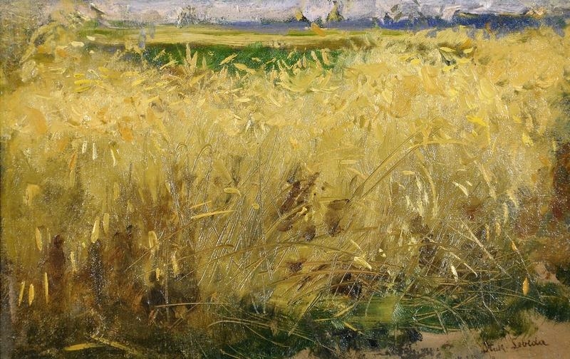 Artwork by Otakar Lebeda, The ripe corn, Made of oil on canvas
