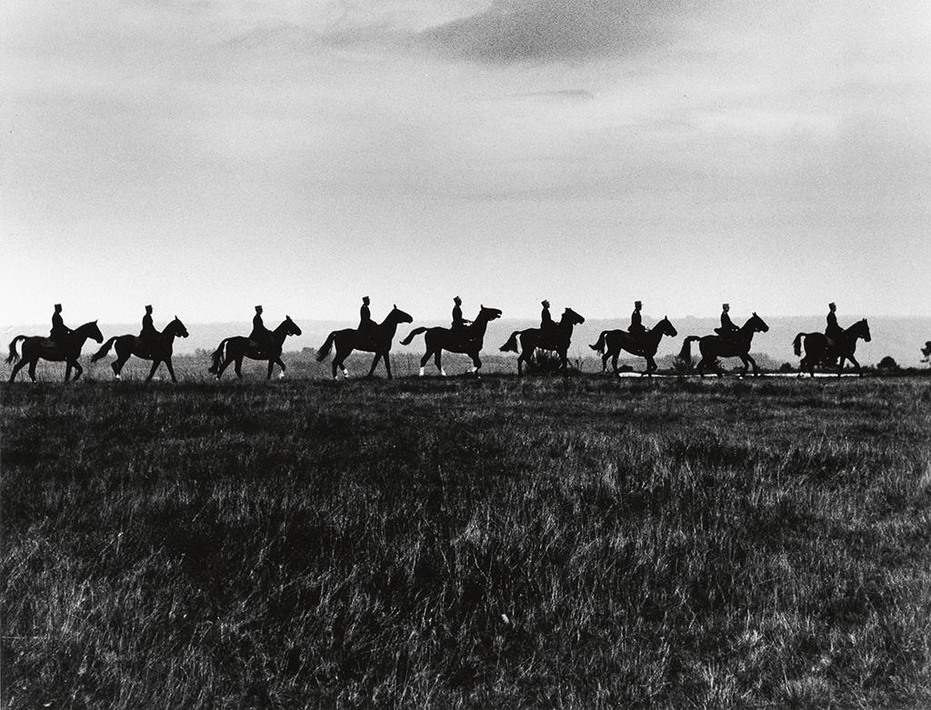 Artwork by Gordon Parks, Riders in Spain, Made of Silver print
