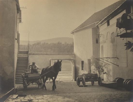 Farm Courtyard, Austria, circa 1920 by Cecelia Norfolk Eareckson