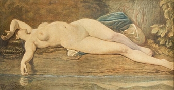 Lying woman nude - František Hruška