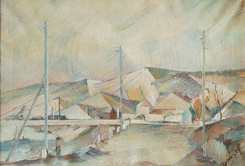 Artwork by Oldrich Lusovsky, The landscape, Made of oil, canvas