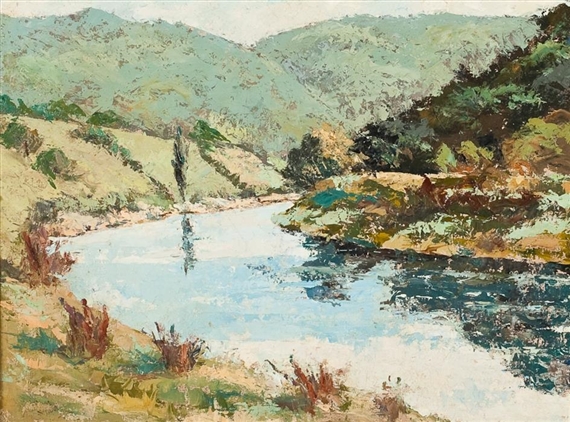 THE RIVER WYE AT BROCKWEIR by Samuel John Lamorna-Birch