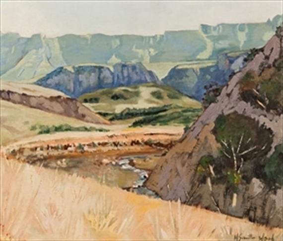 M Saville Wood Landscape With Table Mountain Mutualart