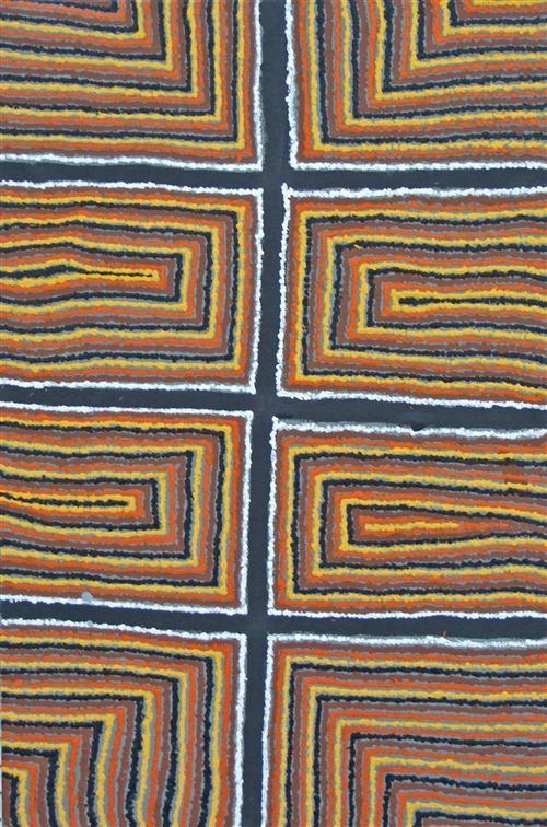 Artwork by Johnny Gordon Downs Jangala, Tingari, Made of acrylic on canvas