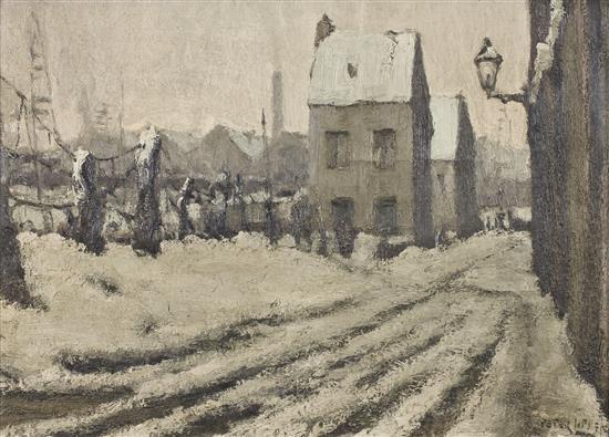 Winter Street Scene by Piet Lippens