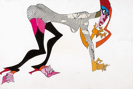 WOMAN IN FISHNET GARB