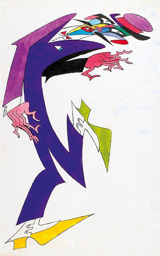 Artwork by Svatopluk Pitra, MAN IN A HAT, Made of aquarelle and ink on paper