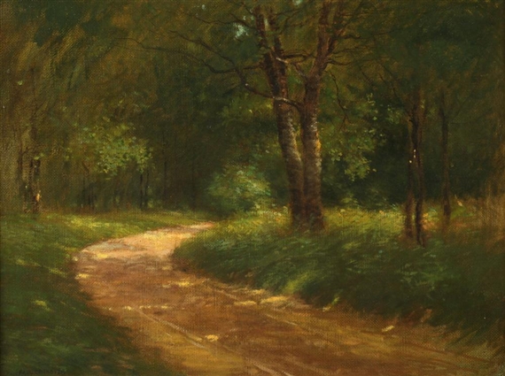 TREE LINED ROAD by Paul Cornoyer