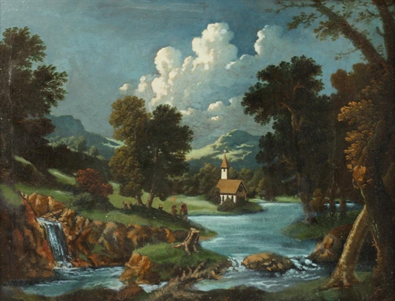 RIVERSCAPE WITH CHURCH by William Hogan