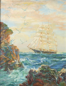 SHIP OFF OF ROCKY COAST - Elma Bates