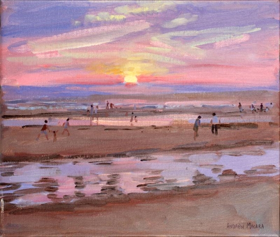 Sunset Montalivet, France by Andrew Macara