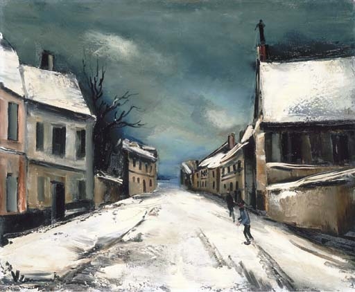 Rue de village sous la neige by Maurice de Vlaminck, 1935
