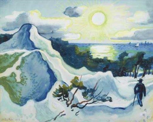 Wanderer in den Dünen by Max Pechstein, 1933
