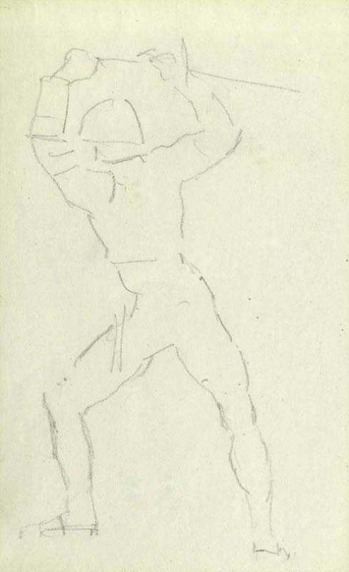 Artwork by Ferdinand Hodler, Studie Zu Eidgenosse (Study for Eidgenosse Swiss Citizens), Made of Pencil on paper