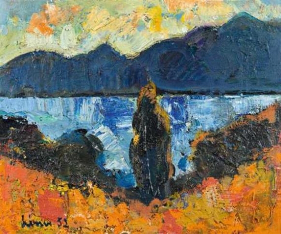 Lake landscape by Carl Walter Liner, 1952