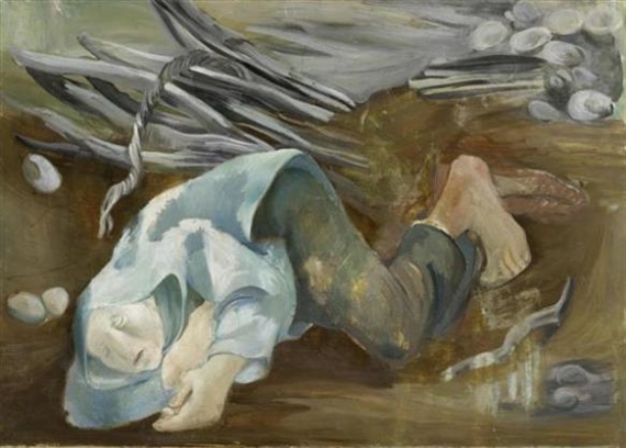 Peasant reclining by Max Gubler, circa 1921