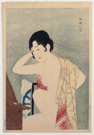 Beauty Before a Mirror by Takahashi Shtei