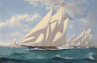 Citizens Cup Race, Newport R.I., with Sappho, Columbia and Dauntless - Shane Michael Couch