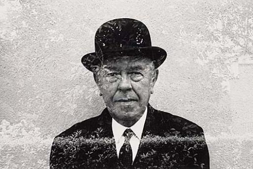 Magritte by Duane Michals, 1965 ; printed 1980s