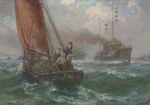 Artwork by Bernard Finegan Gribble, The Return of the Mayflower, Made of Oil on canvas