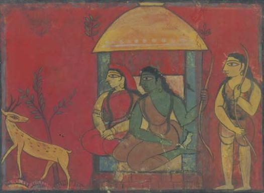Rama Sita and Laksmana in the Forest with the Golden Deer