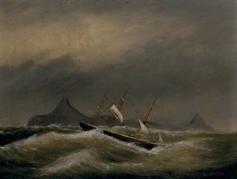 Ship scudding off Cape Horn - Clement Drew