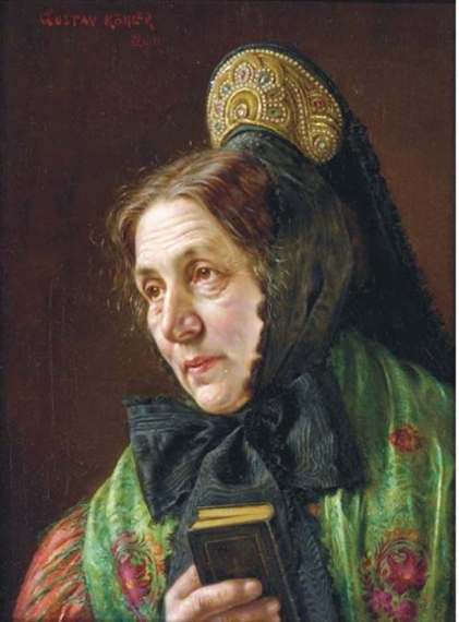 A woman holding a book by Gustav Köhler