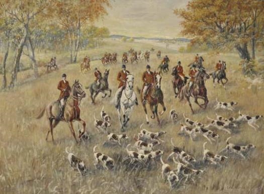 Artwork by Carl Mütze, The Fox Hunt, Made of oil on canvas