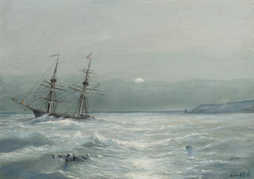 Shipping in a storm by Lev Felixovich Lagorio, 1889
