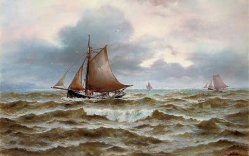 The return of the Dover fishing fleet by John Holden, 1896