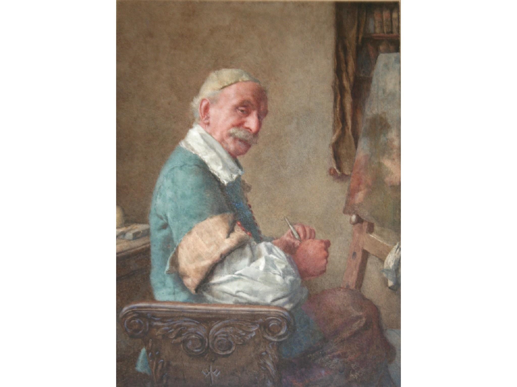 Artwork by William John Wainwright, THE OLD ARTIST, Made of watercolour