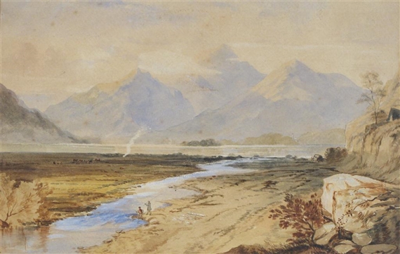 2works; Lake of Ihura; Alpine river landscape - Augusta Lubatanth