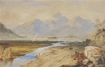 2works; Lake of Ihura; Alpine river landscape - Augusta Lubatanth