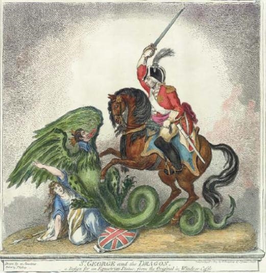 St. George and the Dragon by James Gillray