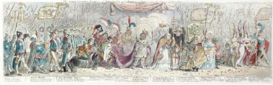 The Grand Coronation Procession of Napoleon the 1st Emperor of France, from the church of Notre-Dame by James Gillray