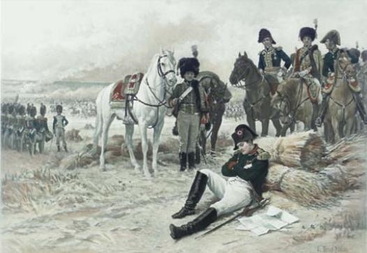 Artwork by Édouard Bernard Debat-Ponsan, Napoleon sleeping, Made of photogravure with hand-coloring