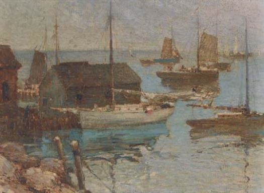 2 works; Fishing boats, Camden, Maine; also an etching by Paul King