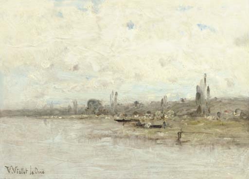 A view down the river by Victor Viollet-le-Duc