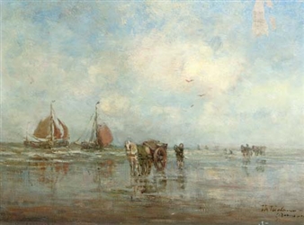 Shell fishers on the beach - Thamine Tadama Groeneveld