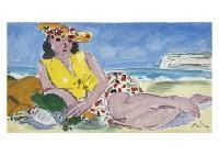 Inabata Corporation Calendar Sketch (Laying woman) by Genichiro Inokuma