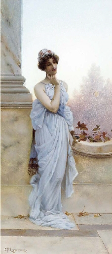 Artwork by Charles Frederick Lowcock, Meditation, Made of oil on panel