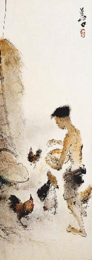 Feeding the chickens