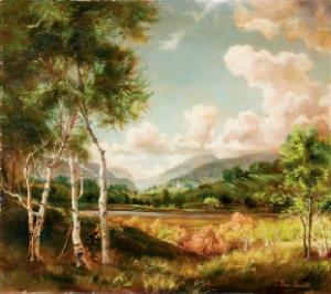 Landscape with a church in the distance - William Dean Fausett