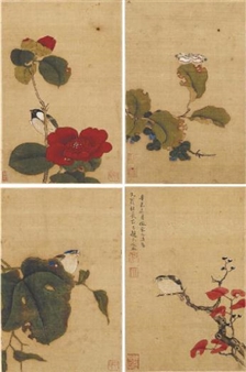 8 Works: Flowers and Birds in the Style of Song Court - Wen Shu